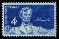 blue Lincoln postage stamp