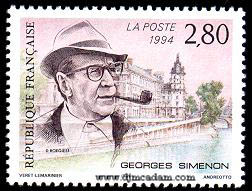 Simenon on French stamp